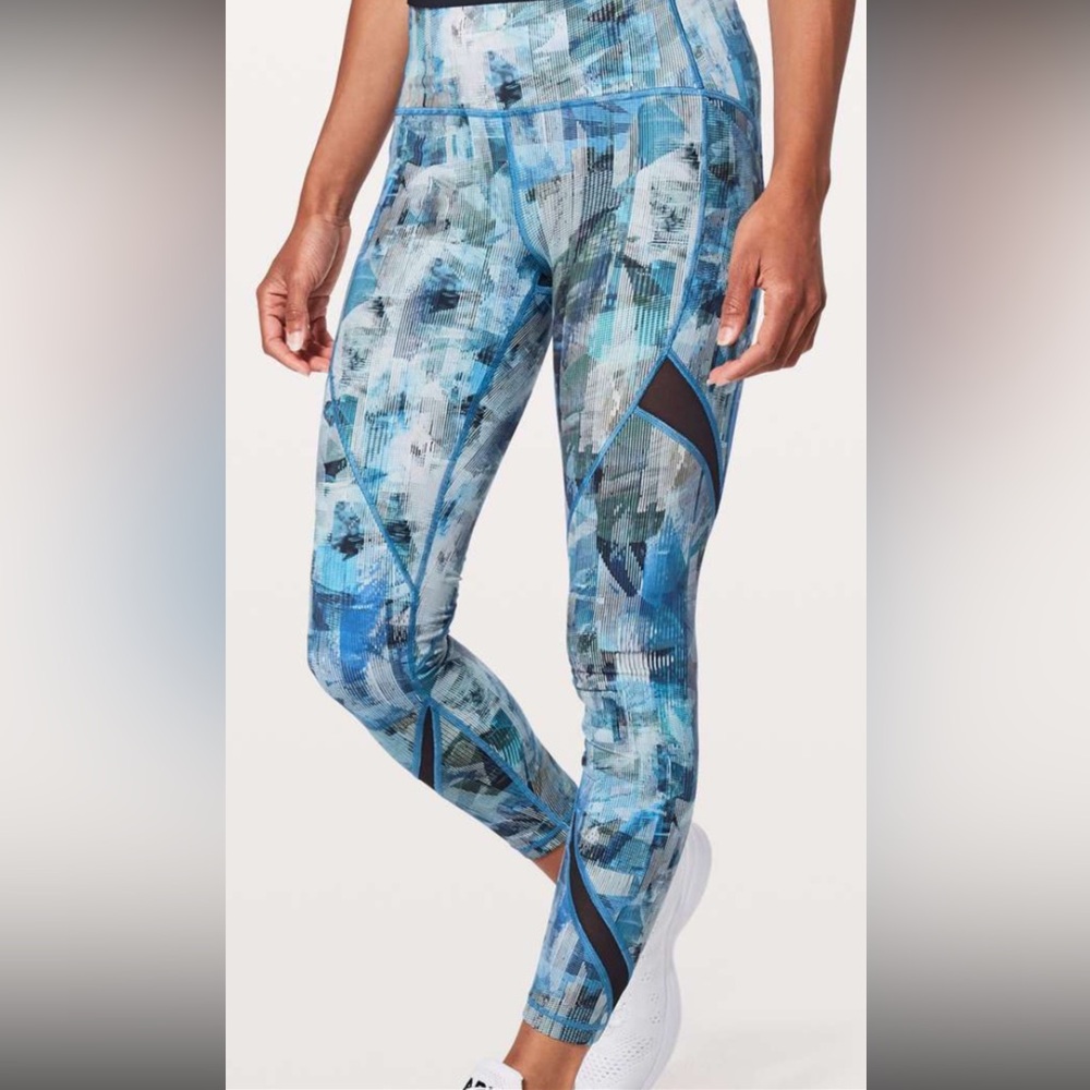 lululemon Blue Abstract Patterned Leggings